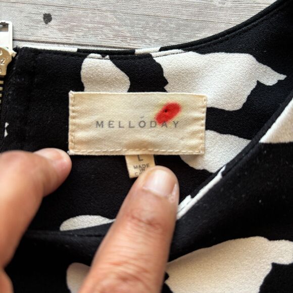 Melloday Puff Sleeve Blouse Top Zipper Back Size L - Picture 10 of 12